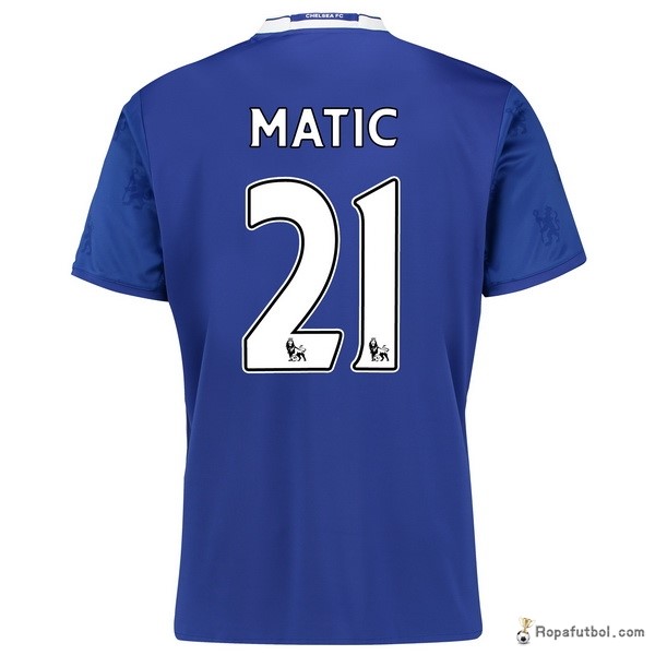 Camiseta Chelsea Replica Primera Ropa Matic 2016/17 Azul